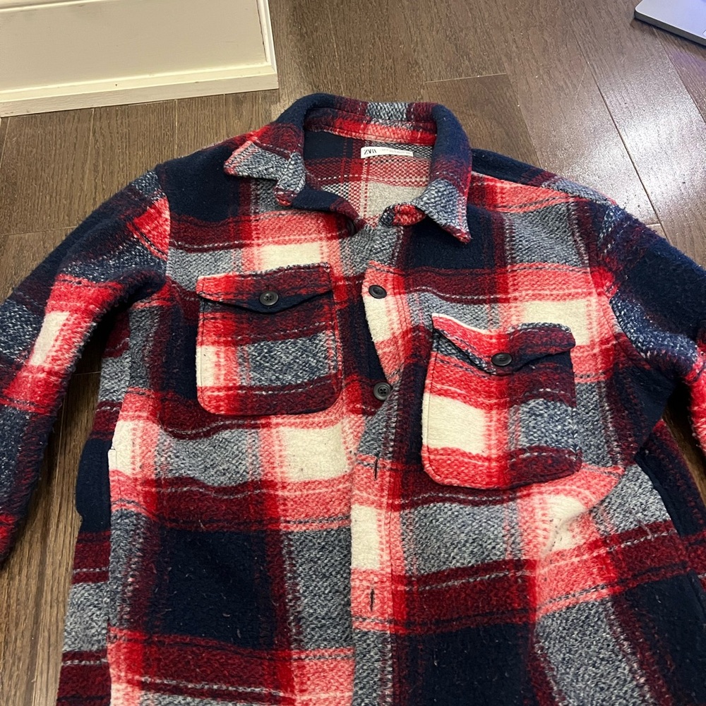 Zara Sherpa men’s plaid shacket